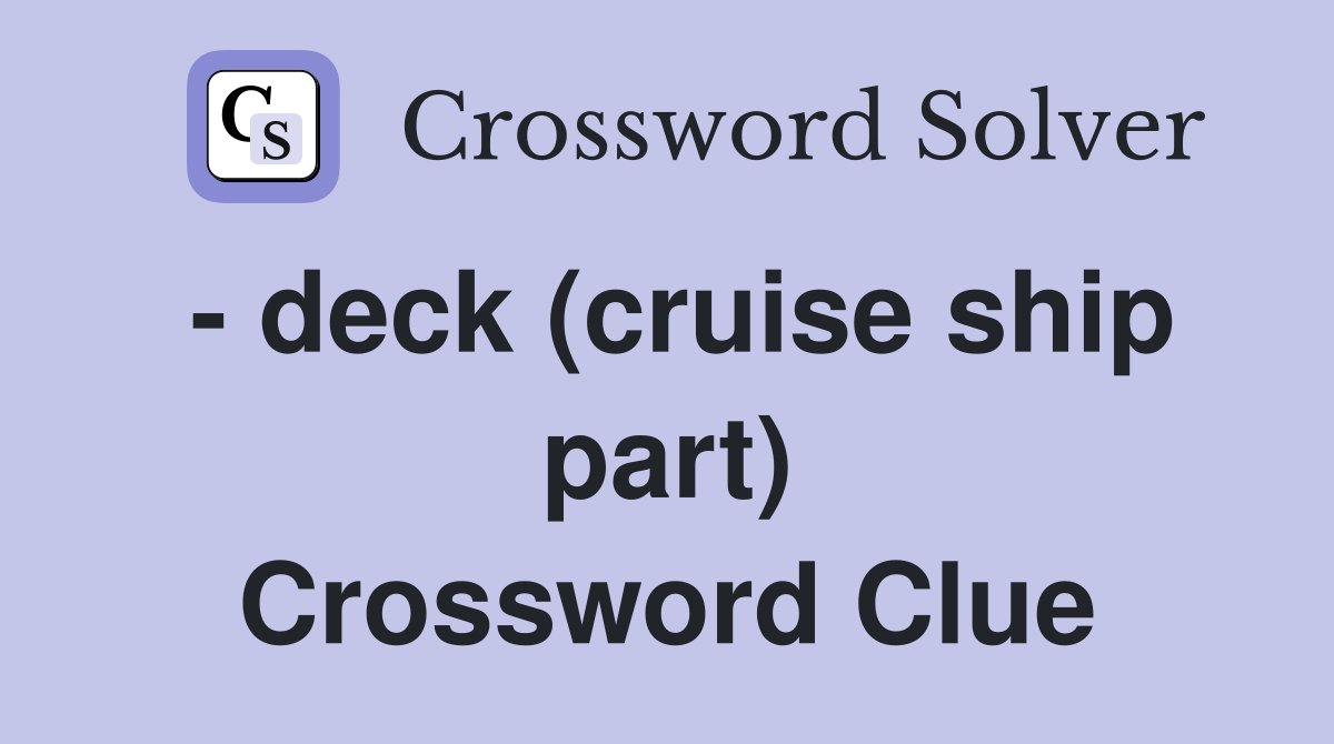 cruise ship officers crossword